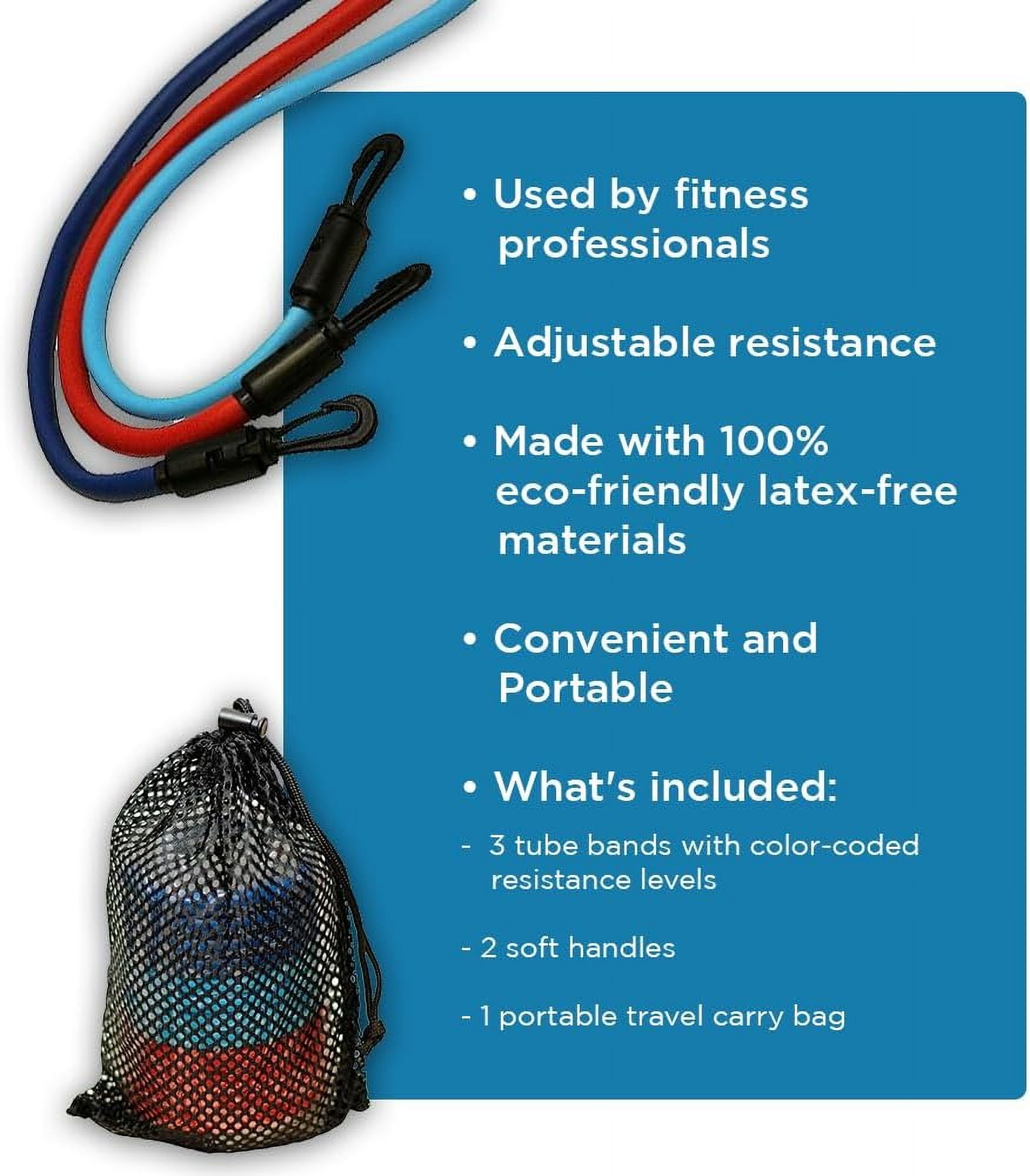 Resistance Band Latex Free: Effective Workout Tool for Fitness Pros - Adjustable, Durable, and Convenient with Travel Pouch