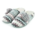 thumbnail image 2 of EUROPEAN SOFTEST Women's 80D High Density Memory Foam House Slippers with Poms, 2 of 4