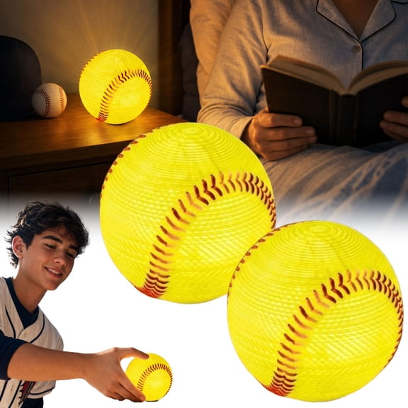 Softball Night Light Gift, 3D Printed Softball LED Bedside Lamp, Warm White Glow Bedside Lamp for Bedroom, Sports Inspired Home Decor, Gifts for Players & Sports Fans