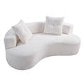 thumbnail image 6 of S-HOME 79.5 Inch 3 Seater Couch in Elegant Upholstered Fabric with 2 Comfortable Pillows for Living Room Decor, 6 of 6
