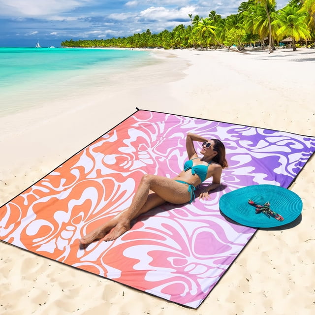 Manta de playa WIWIGO impermeable a prueba de arena 200x211 cm