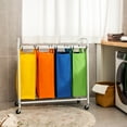 thumbnail image 2 of Costway 4 Bag Laundry Sorter Cart Clothes Hamper Storage Organizer Removable Bags Wheel, 2 of 10