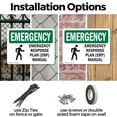 thumbnail image 3 of (2 Pack) Response Plan (ERP) Manual With Symbol OSHA Emergency Sign 24 Inch X 18 Inch Plastic Sign, Weather Resistant, UV Protected for Workplace, Business, and Construction Site, Made, 3 of 8