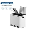 thumbnail image 1 of EDTara Dual Compartment Trash Can, Stainless Steel Kitchen Step Trash Can with Lids,Oft-Close Lid & Foot Pedal - Kitchen Recycling/Waste System, 1 of 7