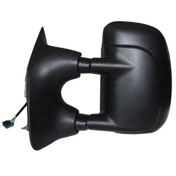 61096F - Fit System Driver Side Towing Mirror for 00-05 Ford Excursion, 01-07 Ford F250/F350/F450/F550 Super Duty Pick-Up, extendable, textured black, foldaway, Heated power