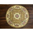 thumbnail image 2 of Beige Round Woolen 4 ft Area Rug MystiqueDecors Modern Wool Carpet for Living Dining Room Bedroom Rugs Canvas Backing, 2 of 5