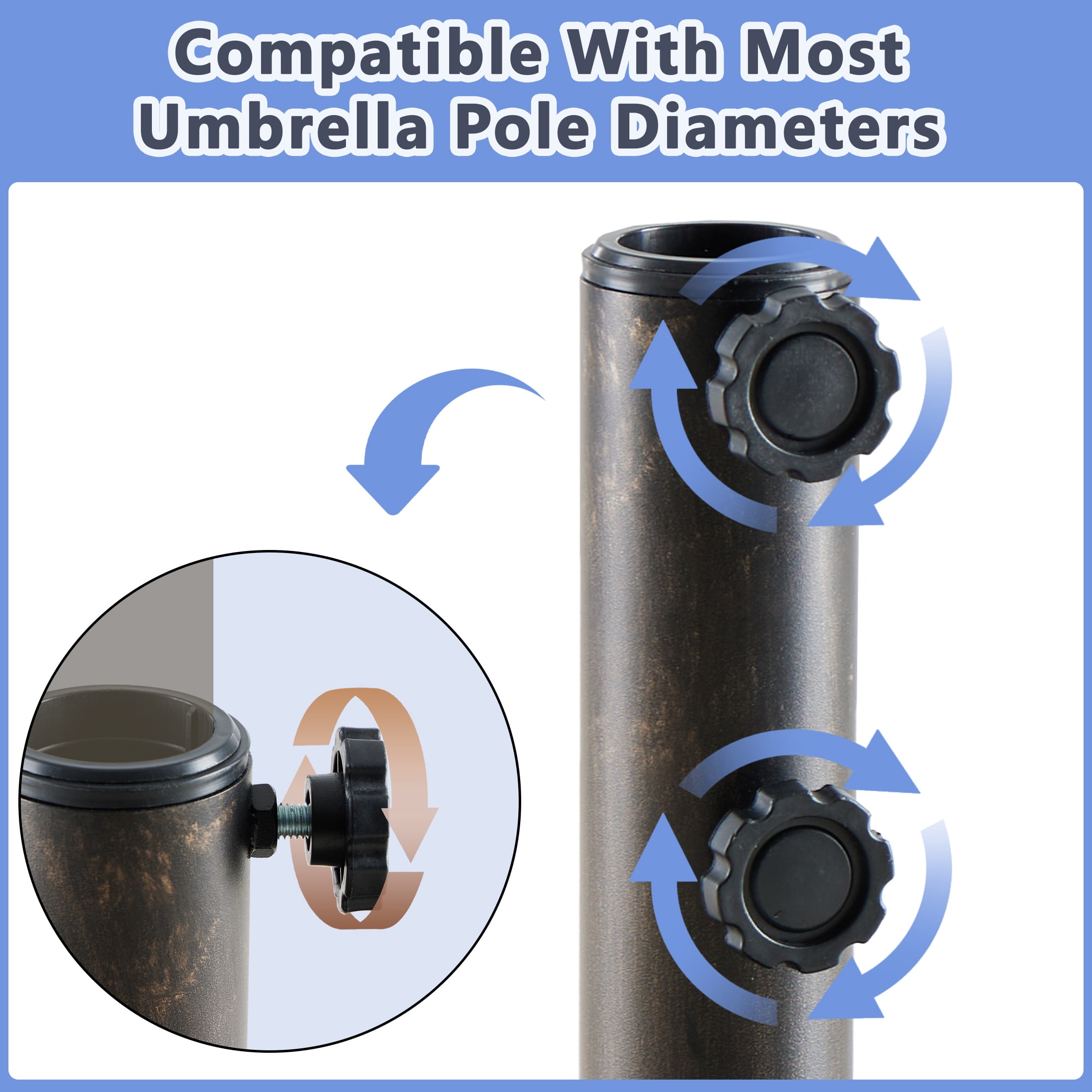 CONCETTA 18 inch Resin Patio Umbrella Base, Universal Fit for Outdoor Umbrellas