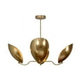 thumbnail image 4 of 4 Light Curved Shades Pendant Mid Century Modern Raw Brass Sputnik chandelier light Fixture, 4 of 6