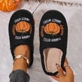thumbnail image 2 of Fengactive Womens Closed Toe Clog Slippers Pumpkin Embroidery Plush Fleece Lining Warm Comfortable Fall Harvest Slippers, 2 of 7