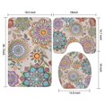 thumbnail image 3 of Colorful Mandala Pioneer Flower Pattern Bathroom Rugs Sets 3 Piece,Toilet Cover Set,Absorbent Non Slip Bathroom Mats Sets with U-Shaped Contour Rug Toilet Rug Set, 3 of 5
