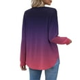 thumbnail image 6 of successthop Womens V Neck Shirts Long Sleeve Tunic Tops Button Pullover T Shirts Print Casual Clothes Red XL, 6 of 7