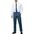 thumbnail image 2 of INSPIRE CHIC Men's Pants Houndstooth Checked Slim Fit Zipper Closure Dress Pants 30 Blue Black, 2 of 4