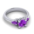 thumbnail image 3 of 2.50 Carat Round Cut Amethyst Gemstone Classic Anniversary Ring for her 18K White Gold Size 8.5 by Diamond-Capitals, 3 of 8