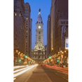 thumbnail image 2 of William Penn statue on the top of City Hall at dusk and streaked car lights from Broad Street  Philadelphia, 2 of 2