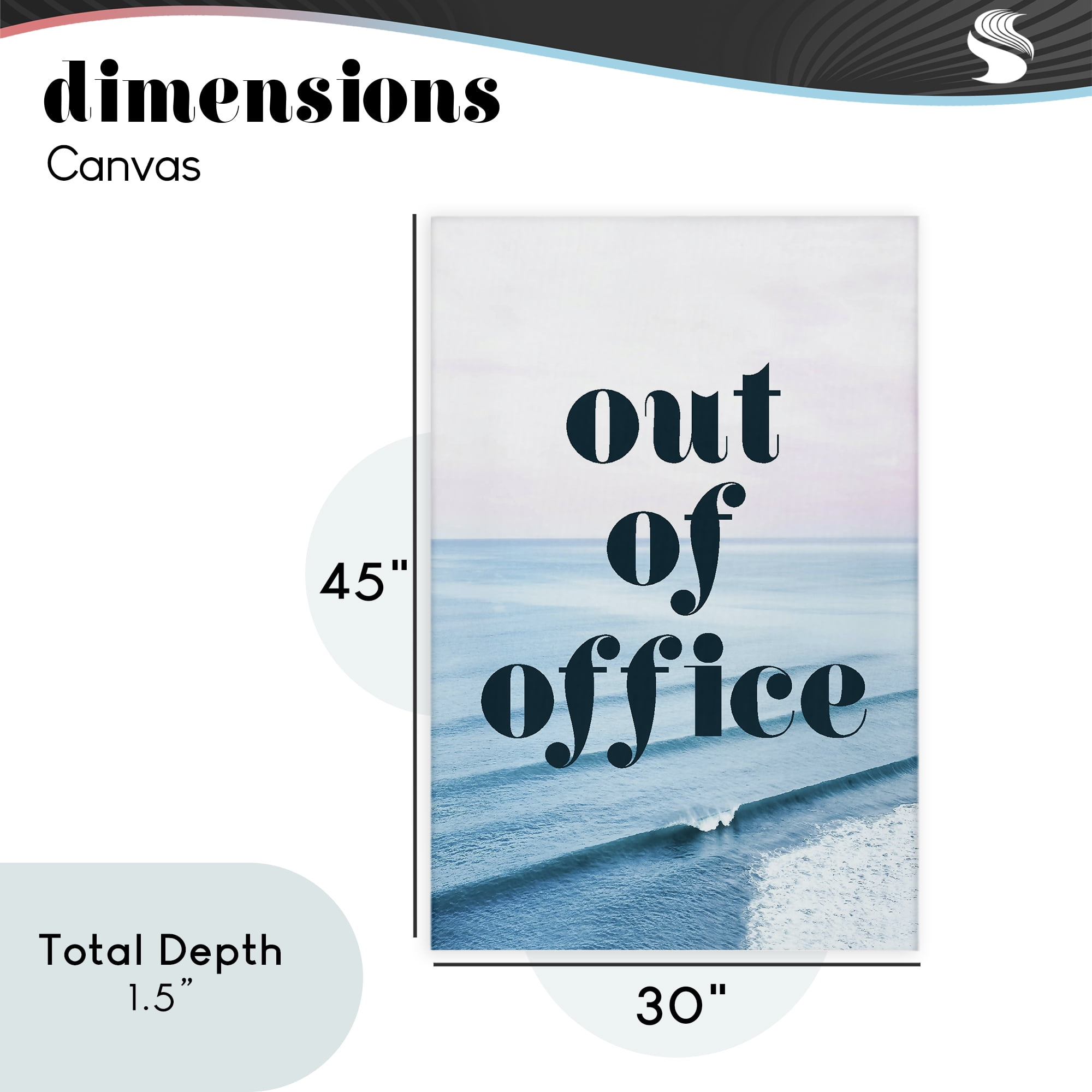 Out of Office Ocean Waves Canvas Wall Art, design by Lil' Rue