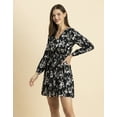 thumbnail image 4 of Moomaya Women Printed Viscose Dress, Long Sleeves V-neck Short Length Summer Dress, 4 of 8