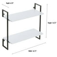thumbnail image 5 of Americanflat White Floating Wall Shelves - 2-Tiered - Wall Mounted - Metal Bracket - Display Ledge for Bedroom, Bathroom, Living Room, Kitchen, and Office, 5 of 8