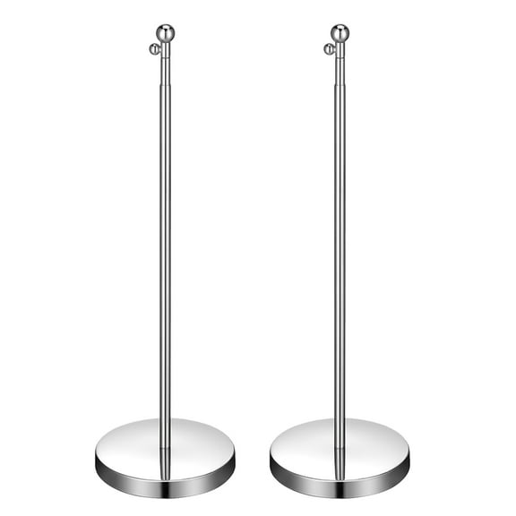 2pcs Mini Flag Stand for Desk Made of Stainless Steel with Stable Base and Easy
