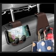 thumbnail image 2 of 2PCS Car Seat Back Storage Hook, Car Seat Hooks for Headrest, Multipurpose Stylish Car Hooks for Headrest, Car Headrest Hooks for Purses and Bags Cute, Leather Headrest Hooks for Car, 2 of 5