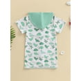 thumbnail image 6 of BemeyourBBs Toddler Baby Girls Boys Swim Cover Up Swimwear Kids Swimsuit Coverup Zip-Up Beach Bathing Suit Robe Short Sleeve Hooded Coverups Beachwear, 6 of 9