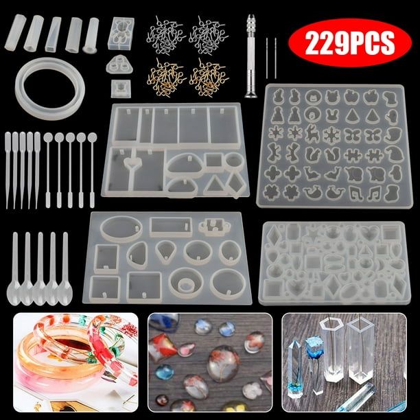 Eeekit Resin Molds 229pcs Silicone Casting And Tools Kit For Diy Jewelry Craft Making Beginner Com - Diy Resin Casting Mold