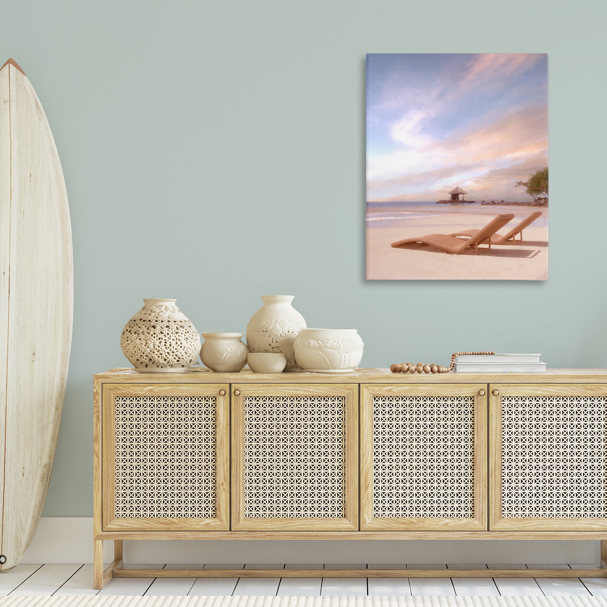 Stupell Industries Lounging Beside Sea Landscape Painting Gallery Wrapped Canvas Art Print Wall Art, 30 x 40