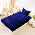 thumbnail image 4 of Feelyou Halloween Spooky Ghost Twin Sheets, Western Gothic Bedding, Blue, 3-Piece, 1 Flat Sheet, 1 Fitted Sheet and 1 Pillowcase, 4 of 5