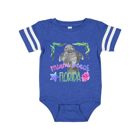 

Inktastic Miami Beach Florida Cute Swimming Manatee Gift Baby Boy or Baby Girl Bodysuit