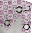 thumbnail image 4 of Ambesonne Owls Grommet Curtain, Sleeping Birds Moon Stars, 50" x 108", Pink Lavender, 4 of 6