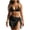 Black, variant on Women Crochet Knit 2 Piece Bikini Set, Halter Tie Top & Wrap Tie Sarong Skirt Multi-Wear Beach Swimwear