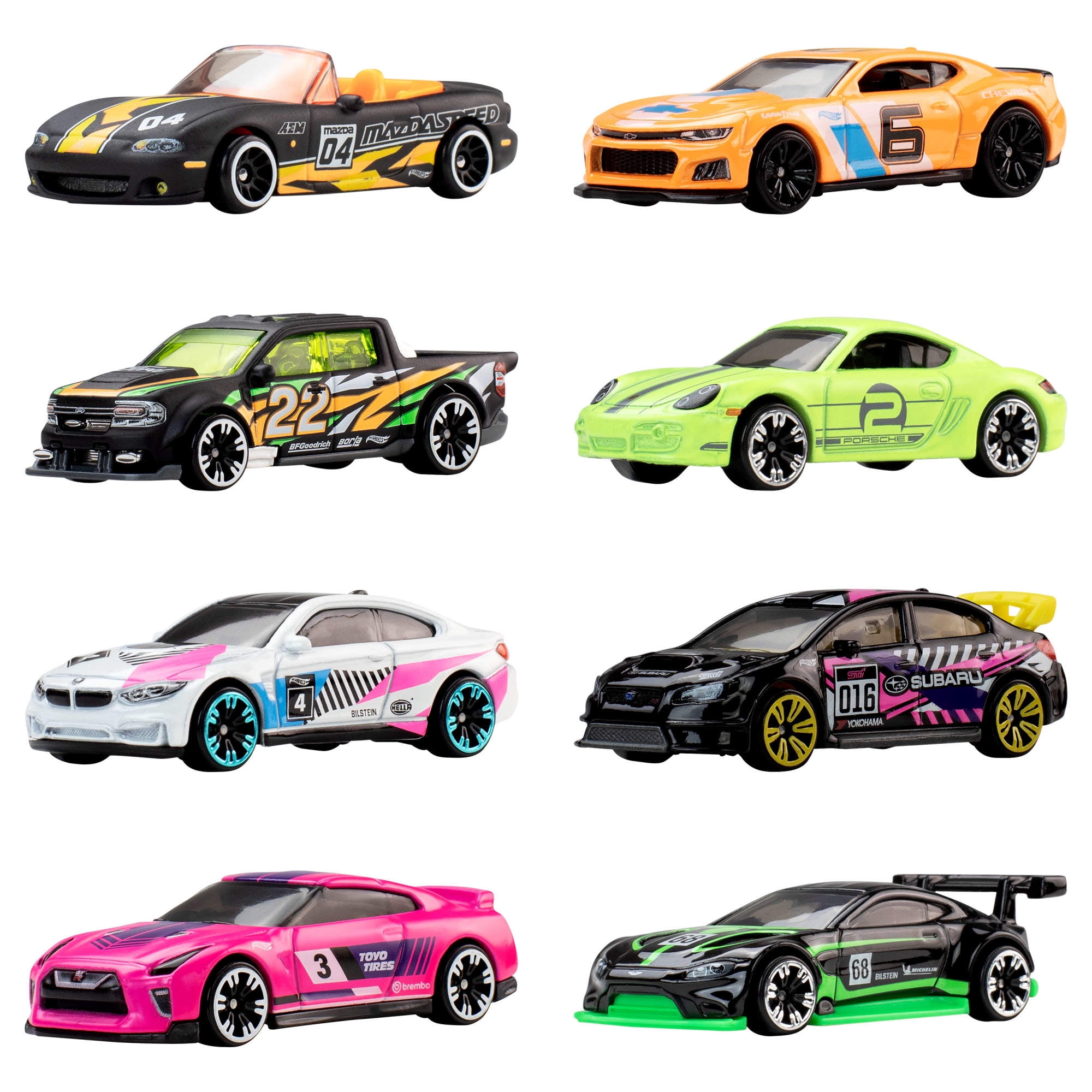 Hot Wheels Cars, Neon Speeders, 1 Die-Cast Toy Car in 1:64 Scale with Neon Designs (Styles & Colors May Vary, Items May Not Be Pictured)