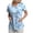 Blue, variant on Easter Scrub Tops Women Stretchy Vneck Short Sleeve Cute Bunny and Eggs Printed Nurse Working Uniforms with 2 Pockets (Blue, M)