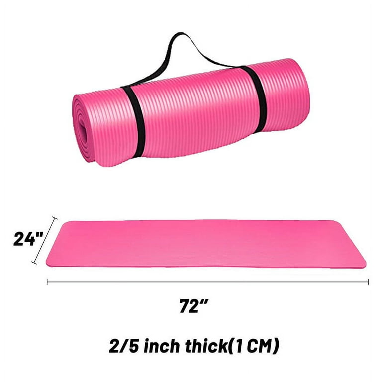 Yoga Mat Thick, Yoga Set for Home Workouts, 1/2 Inch Thick Yoga Mat for  Women, Men, Non Slip Yoga Mat,Pink 