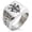 Silver, variant on Stainless Steel Antiue Fleur De Lis Geometric Pattern Biker Style Polished Ring