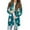 Turquoise, variant on Women's Fashionable Loose-Fit Casual Cardigan with Christmas Print Mid-Length Coat for Holiday Outfits and Comfortable Wear,Light Blue,3XL