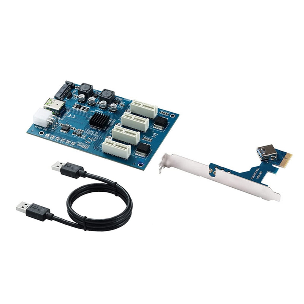 PCIE 1X To 4 Port Expansion Card ASM1184e Main Control For Multiple Graphics Cards Desktop Computer