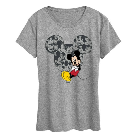 Disney - Mickey Ear Pattern - Women's Short Sleeve Graphic T-Shirt