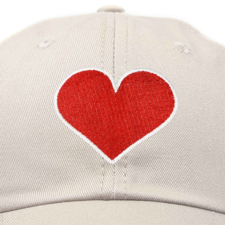 DALIX Big Heart Womens Hat Embroidered Baseball Cap in Beige  display picture 1