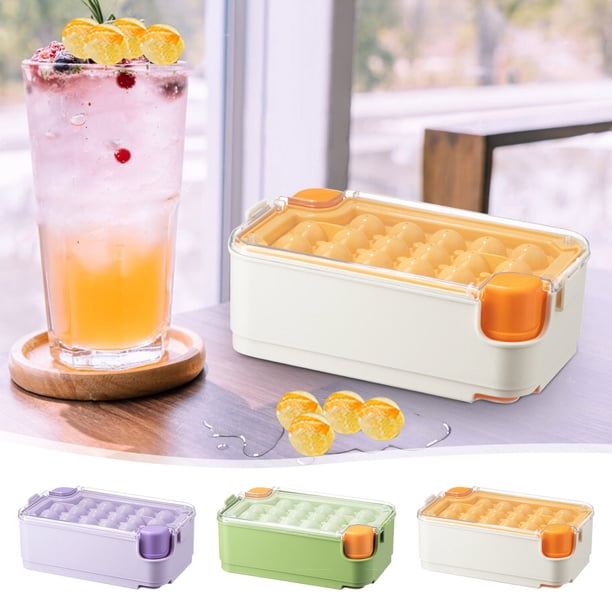 Bandeja para hacer bolas de hielo con tapa - Esferas de fusión lenta para whisky, cócteles - Molde de silicona flexible - 22x12,5x7,7 cm - Apto para lavavajillas - Reutilizable para PP y PET de