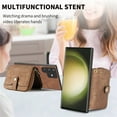 thumbnail image 3 of SaniMore for Samsung Galaxy S22 Ultra (6.8" 2022) Case,Wear-resistant PU Leather Skin + Zipper Purse Card Slots Removeable Crossbody Lanyard Stand Shell Shockproof Anti-scratch Drop-resistant, Brown, 3 of 10