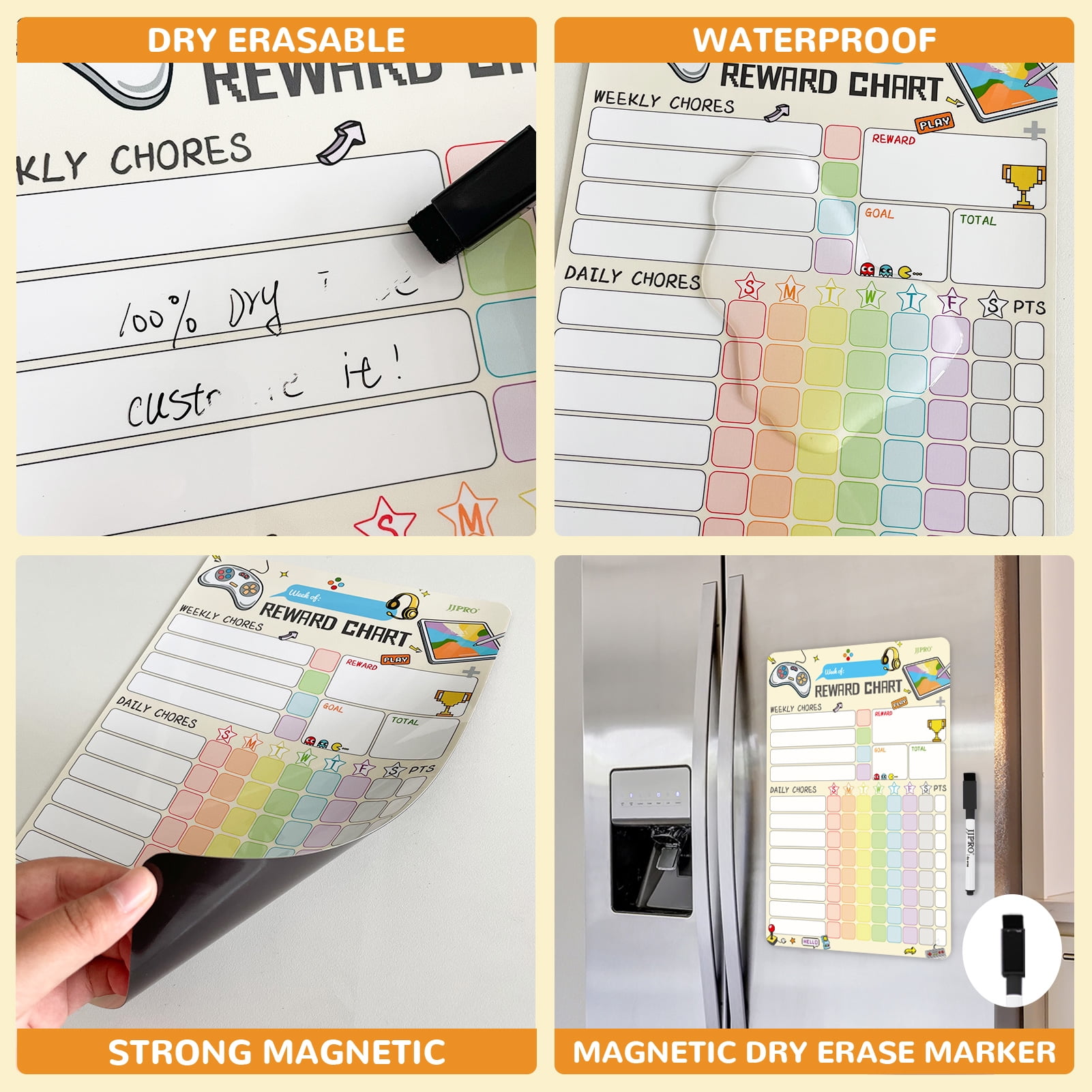 Buy Chore Chart for Kids at Home, Dry Erase Reward Chart for
