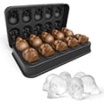 thumbnail image 1 of Molde de silicona para cubitos de hielo con forma de calavera, bandejas para cubitos de hielo con tapa, con embudo, adecuado para whisky, cócteles, bebidas de jugo de gelatina, chocolate y cualq, 1 of 4