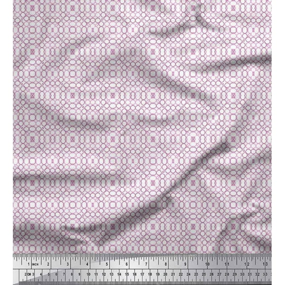 Soimoi Cotton Duck Fabric Circle Art Geometric Decor Fabric Printed Yard 42 Inch Wide