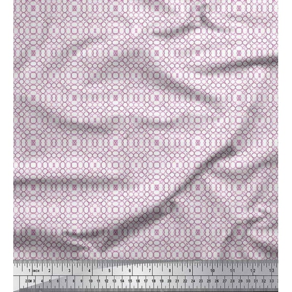 Soimoi Cotton Duck Fabric Circle Art Geometric Decor Fabric Printed Yard 42 Inch Wide