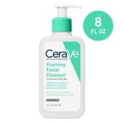 CeraVe Skin Care Gel Foaming Facial Cleanser Ceramides Non-Drying for Normal to Oily Skin, 8 fl oz