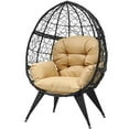 thumbnail image 6 of Uforic Wicker Egg Chair with Stand & Cushion, Oversized Indoor/Outdoor Lounger, Beige, 6 of 6