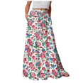 thumbnail image 2 of vigerkar Womens High Waist Maxi Skirt Midi Swing Skirts Beach Vacation Cruise Outfits with Pockets Hot Pink, XL, 2 of 6