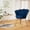 Dark Blue, variant on FervorFurn Velvet Vanity Chair with Back, Mid-Century Modern Small Accent Chair for Living Room, Golden Metal Legs Upholstered Makeup Chair, 1Pcs Bedroom Armchair.