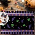 thumbnail image 4 of Purple Halloween Placemats Set of 4, Bat Skull Polka Dot Dining Table Place Mats, Funny Holiday Kitchen Decor Home Decoration 12 x 18 Inch, 4 of 6