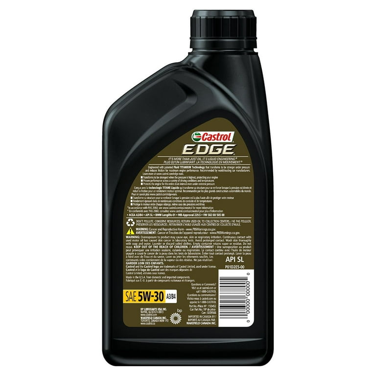 x6 QUART KIT 5w30 CASTROL EDGE EURO FORMULA 5W-30 Engine Motor Oil For BMW  /MINI